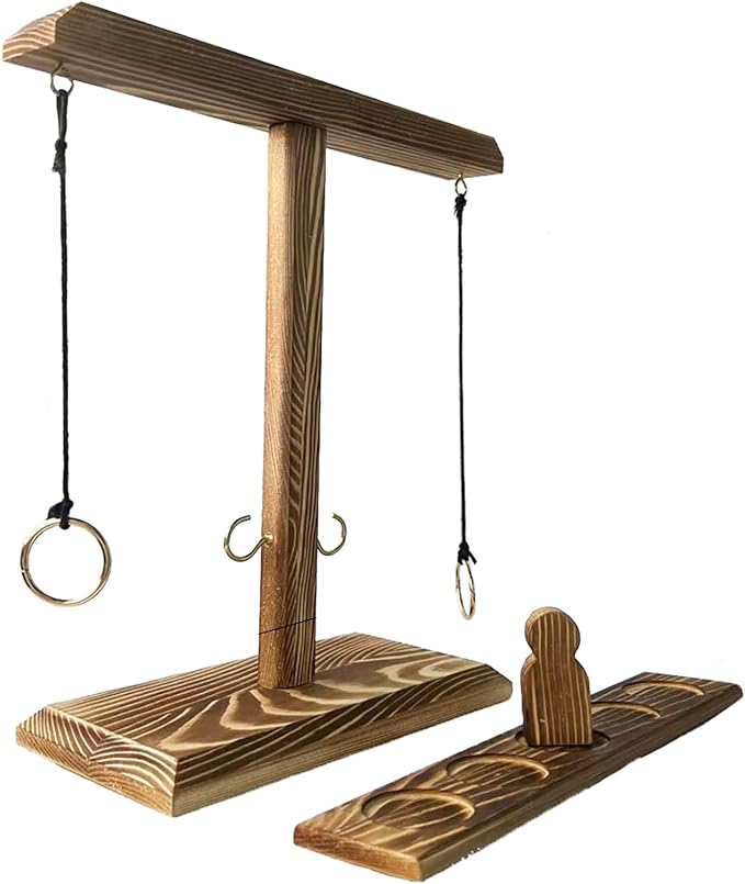 Ring Toss Games, Wooden Hook and Ring Game, Outdoor Indoor Yard Games, Home Party Patio Games