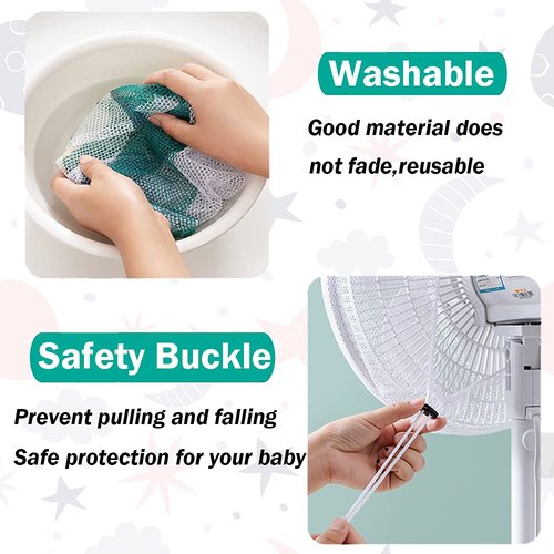 2 Pack Cartoon Fan Guard Net Safety Filters - Kid Finger Protector Summer Washable Children Safety Cover