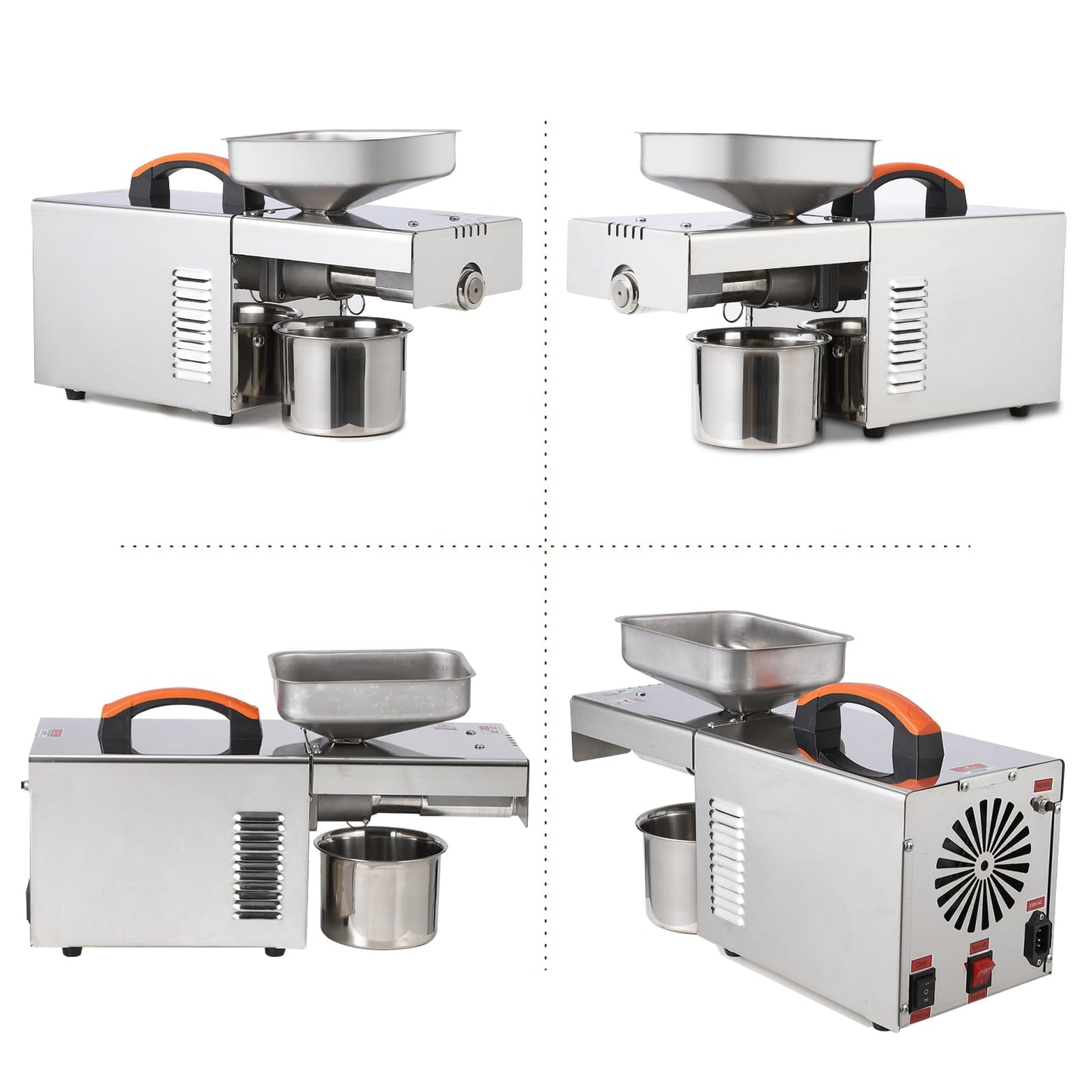 SierraSquad 900W Stainless Steel Oil Press Machine, Automatic Cold Press Oil Extractor for Home Use, Electric Seed and Nut Oil Maker with Temperature Control