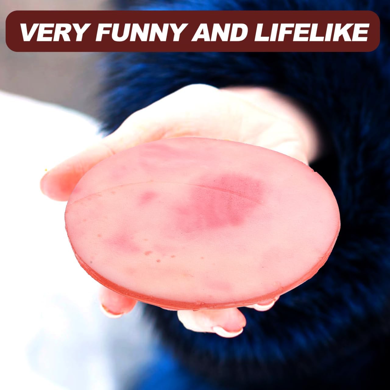 3.2 Inch Totority Artificial Luncheon Meat Model Faux Meat Slice Kitchen Decor Photo Prop for Restaurant Display
