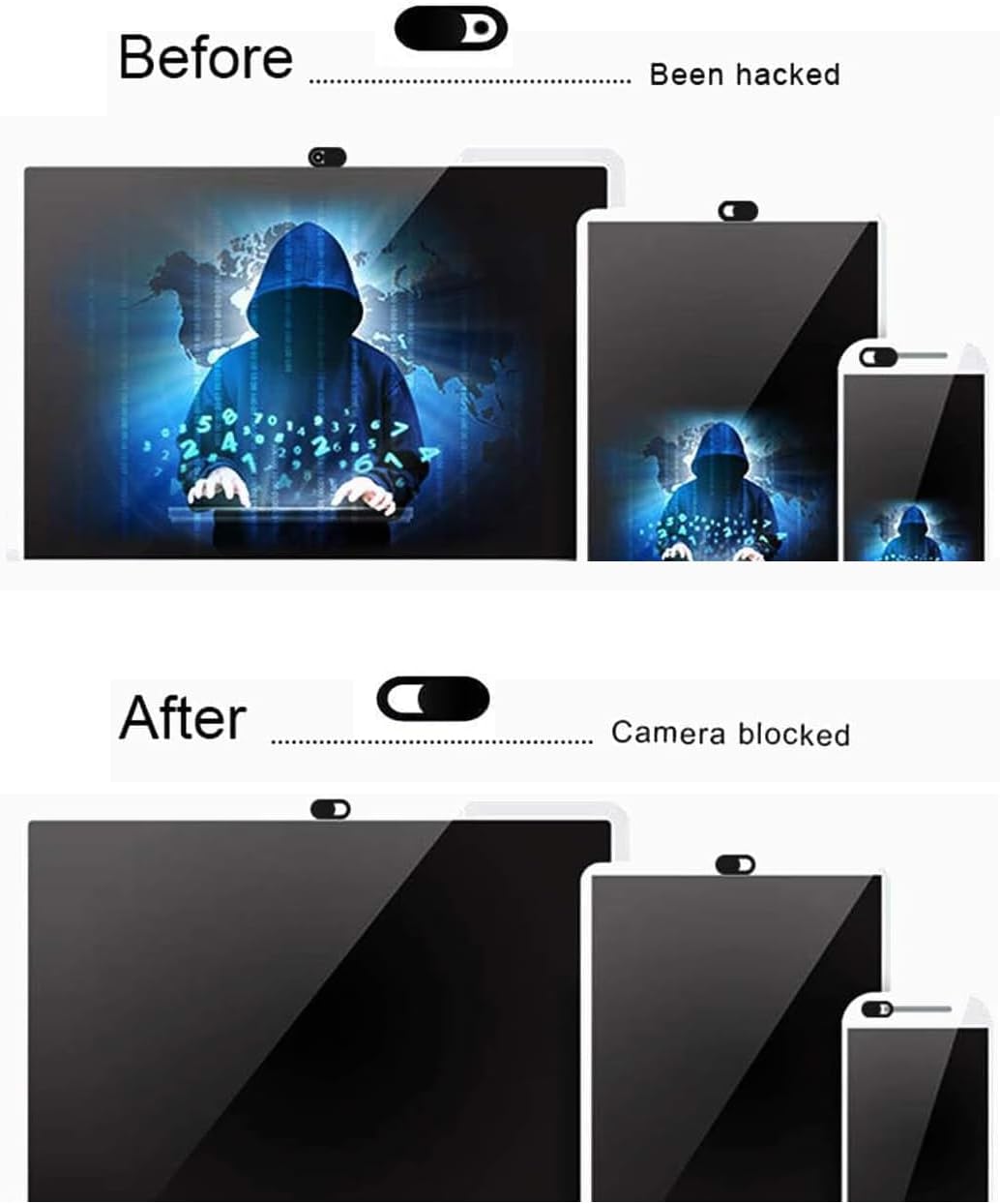 CaseHQ [12 Pack] 0.027in Laptop Camera Cover Slide, Ultra-Thin Webcam Cover Compatible