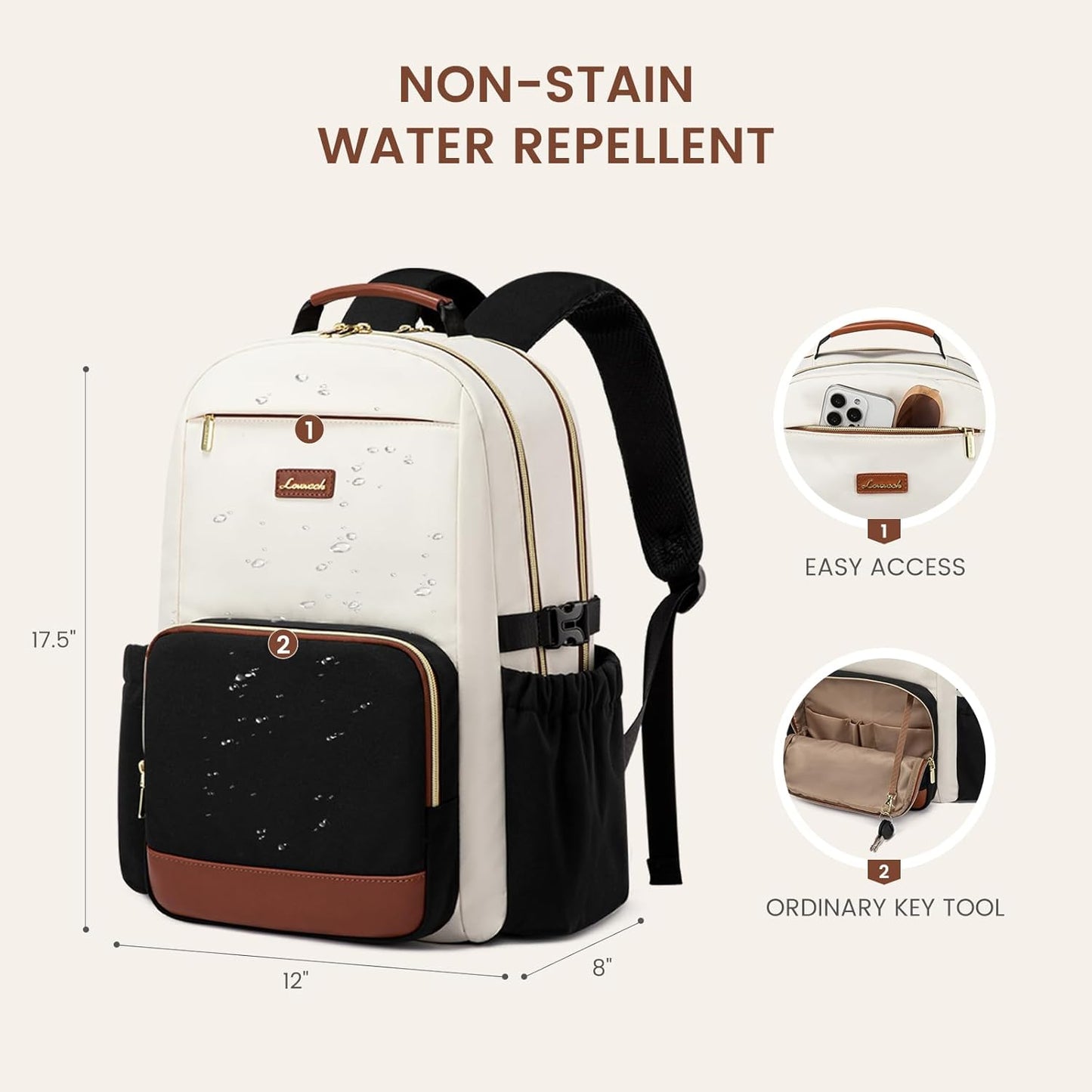 Backpack Cup,15.6 Inch Backpack Backpack LOVEVOOK Laptop for Women with Pouch Pocket for Large Capacity Laptop Computer