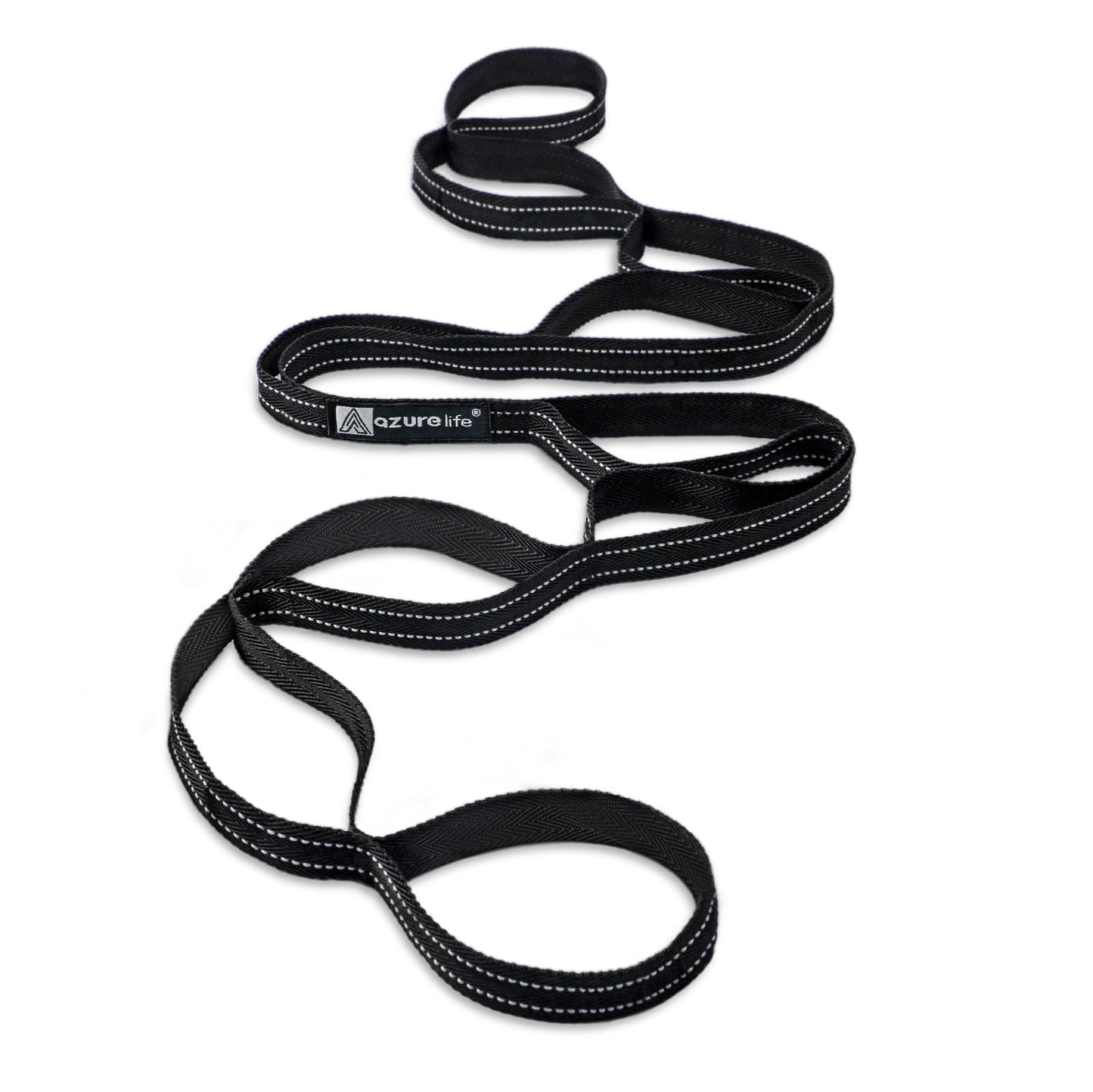 A AZURELIFE Premium Durable Stretch Straps with Loops, Stretching Strap for Physical Therapy, Multi-Loop Yoga Strap Fitness Exercise Strap for Yoga, Pilates, Dance, Flexibility&Exercise