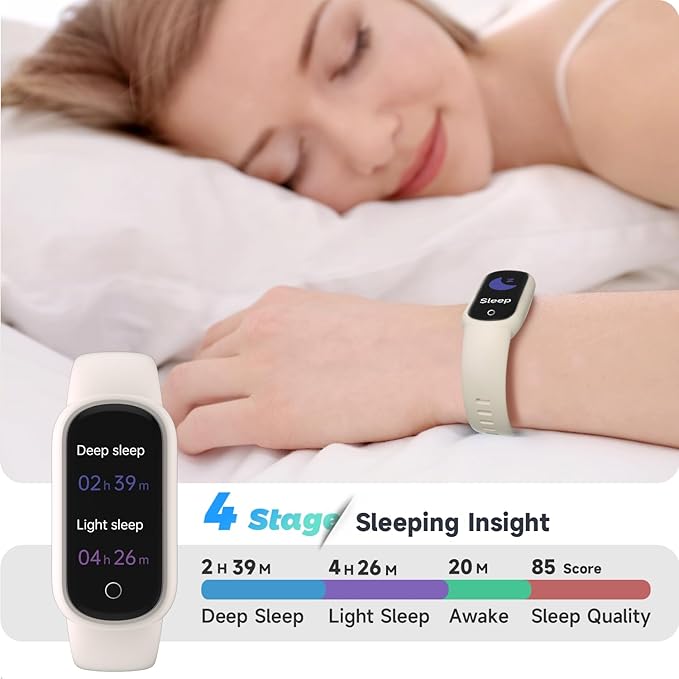 Fitness Tracker Watch with Heart Rate/Sleep Tracker/IP68 Waterproof, Activity Tracker with Pedometer Step Counter, Health Watch for Women Men with 14 Sports Compatible Android iOS, Beige