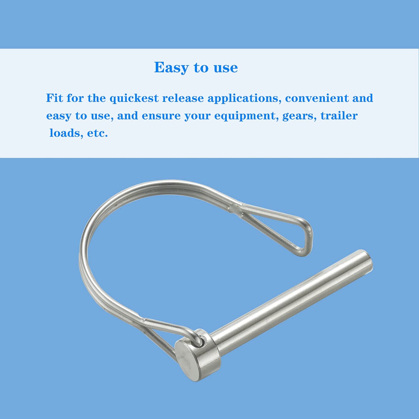 Safety Coupler Pin 1/4 Inch(6.3mm) Diameter, 1.97Inch(50mm) Length,Wire Lock Pins, Shaft Locking Pins, 316 Stainless Steel(2 Pcs)