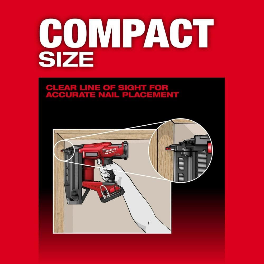 Milwaukee 3020-20 M18 Fuel 18-Volt Lithium-Ion Brushless Cordless Gen ll 16-Gauge Straight Finish Nailer (Tool Only)