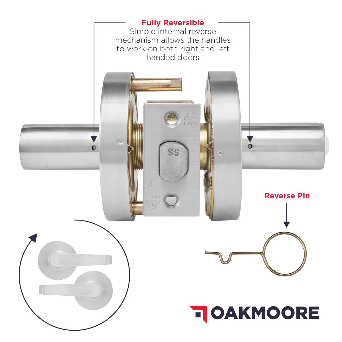 Heavy Duty Commercial Door Handle | Storeroom Lock Function | Grade 2 Commercial Door Locks, Keyed for Schools & Businesses | Storeroom Door Knob | Nickel Finish Lockset | C UL & ADA | ANSI A156.2