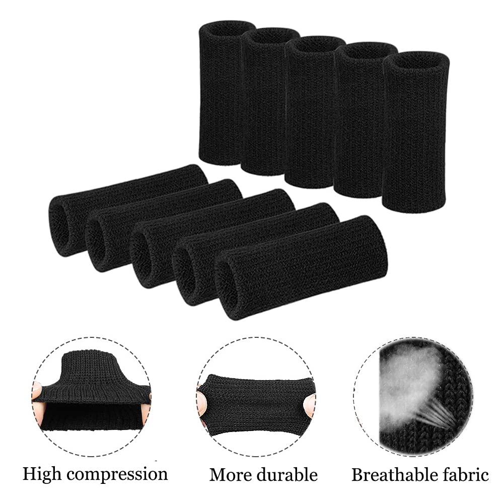 Finger Arthritis Sleeves (30Pcs), Elastic Thumb Splint Brace Support Protector Finger Compression Sleeve for Arthritis Joint Pain Relief, Breathable Fingers Tape for Triggger Fingers Sports Aid Support