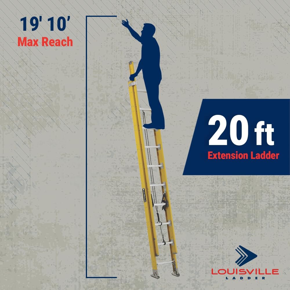 Louisville Ladder 16-foot Fiberglass Extension Ladder, 375-Pound Load Capacity, Type IAA, FE4220HD