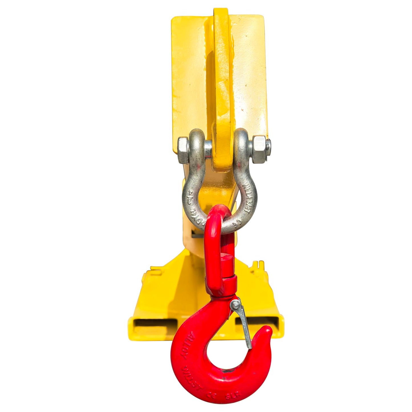 TECHTONGDA 11000LB/5T Capacity Forklift Jib Boom Crane, Forklift Mobile Crane Hoisting Attachment, Max Adjustable Boom Length 96.5 Inch, Towing Handling Equipment with Adjustable Hook Points