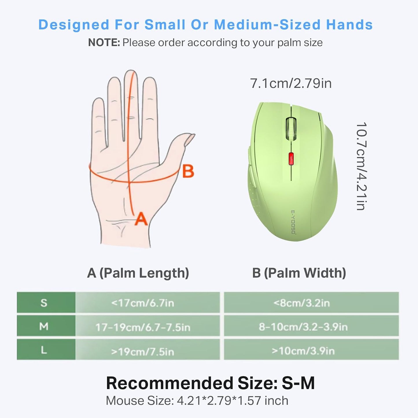 E-YOOSO 6 2.4GHz 5-Level 4800 18 Wireless Mouse for Laptop, Portable Optical Computer Mouse, Buttons, Cordless with USB