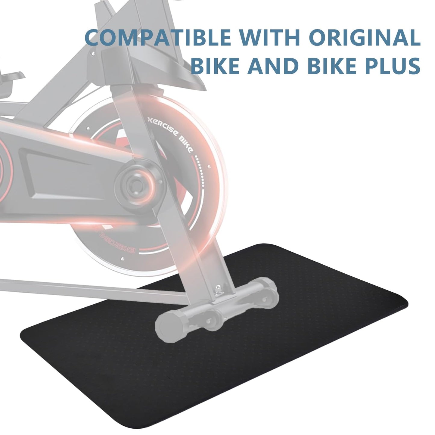 2PCS 0.24" Thick Mat Pads for Peloton Bike & Concept 2 Rower – Non-Slip Compact Floor Protectors for Small Spaces, Home Gym Use on Hardwood, Carpet & Tile, 25"x11.8"