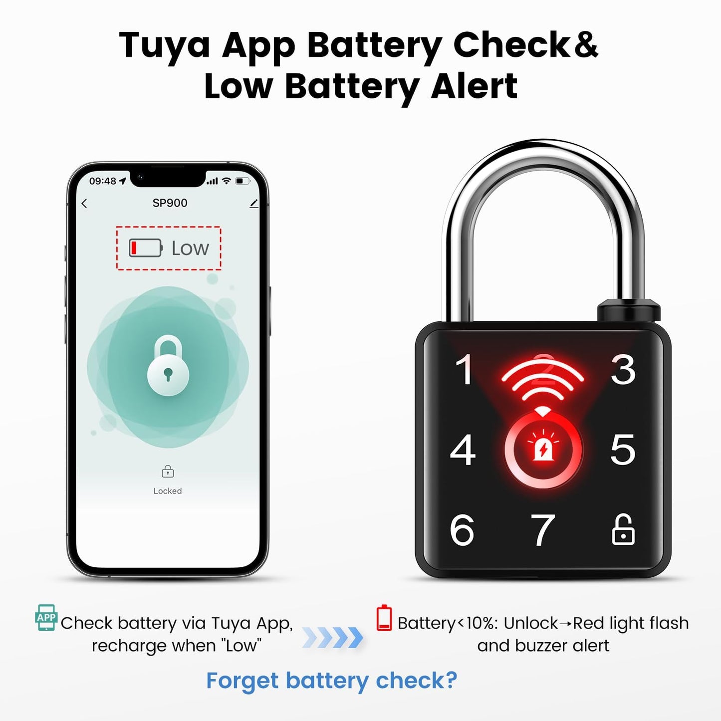 Lokko Gym Locker Lock, Fingerprint Smart Padlock Bluetooth RFID Keyless Biometric Lock for School Dorm Employee Locker, Toolbox