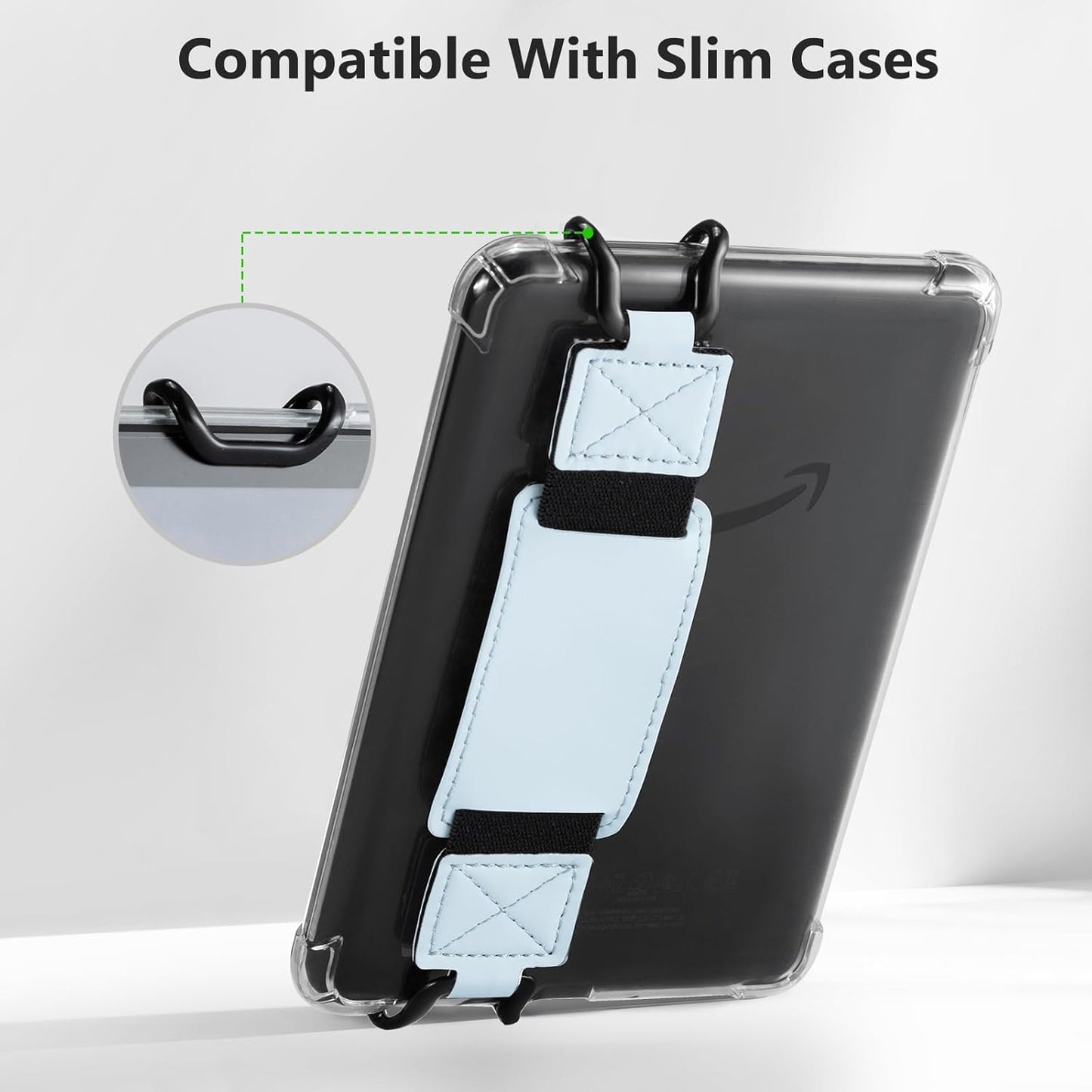 CoBak 6-7.5" Azure-1 Secure Hand Strap for Kindle and Tablets - Versatile and Lightweight Finger Grip Holder