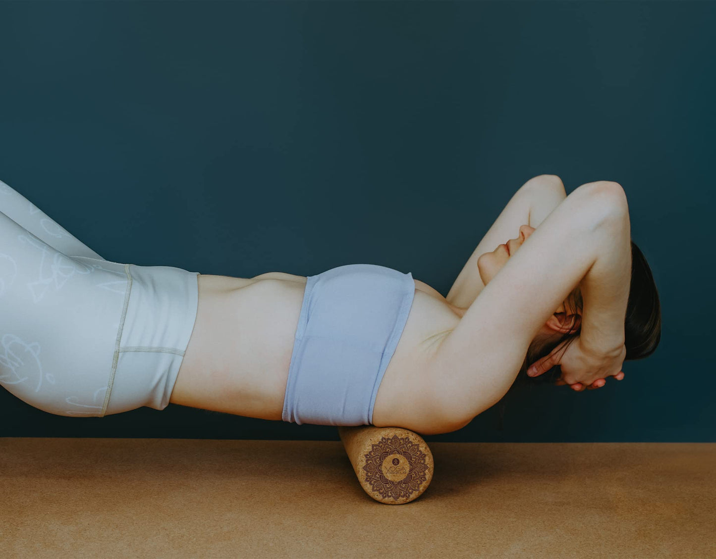 Yoga Design LAB | The Cork Roller | Release Tight Muscles, Improve Circulation, Decrease Soreness, Massages Tissue | Ideal for All Areas of the Body arms, Legs, Back | Travel Friendly (Mandala Tonal)