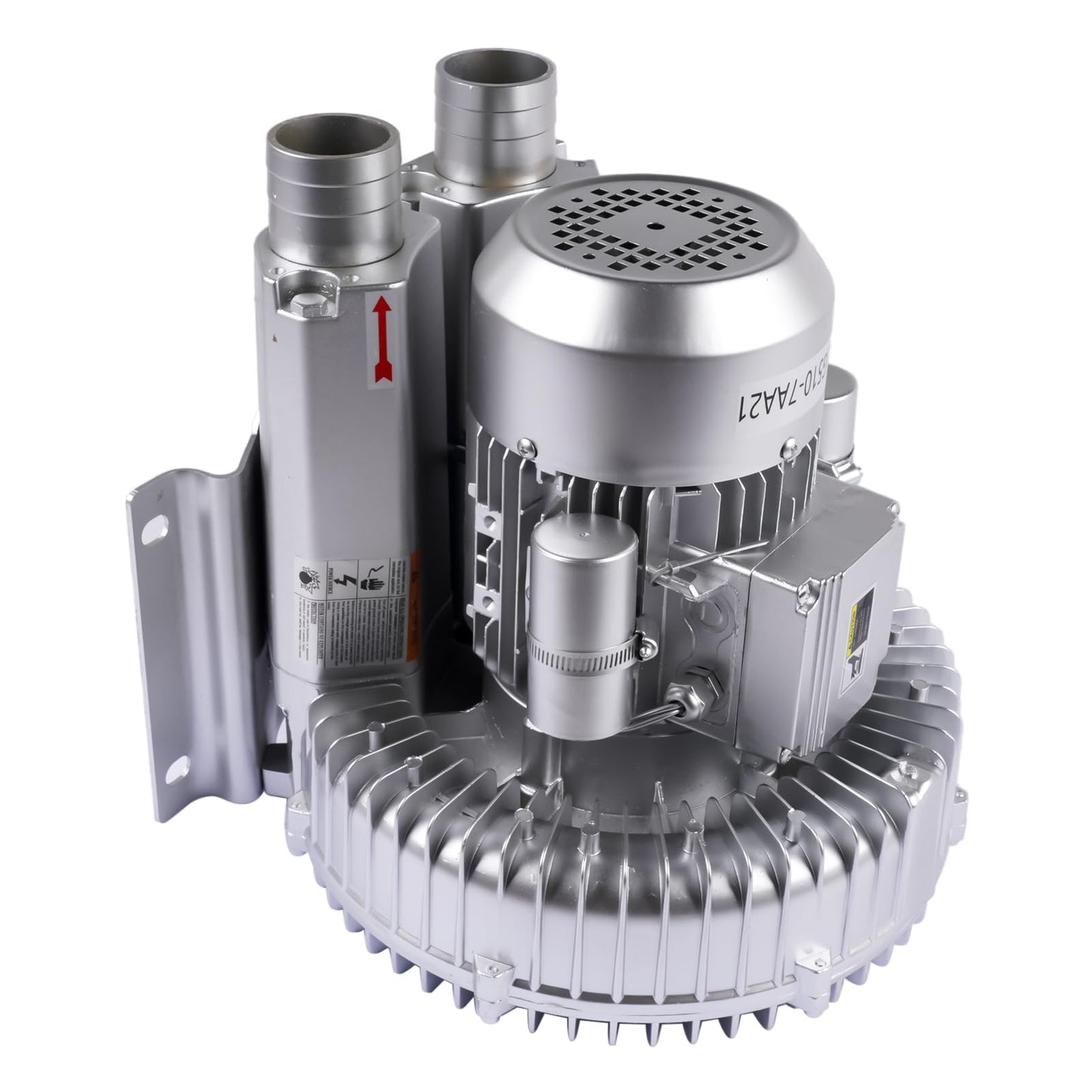 TEKKOAUTO Industrial Vacuum Pump for Factory Ventilation Dust Removal, 220V/380V AC Three Phases Regenerative Blower, 1.5KW, Maximum Rated Airflow 263m³/h (155CFM)
