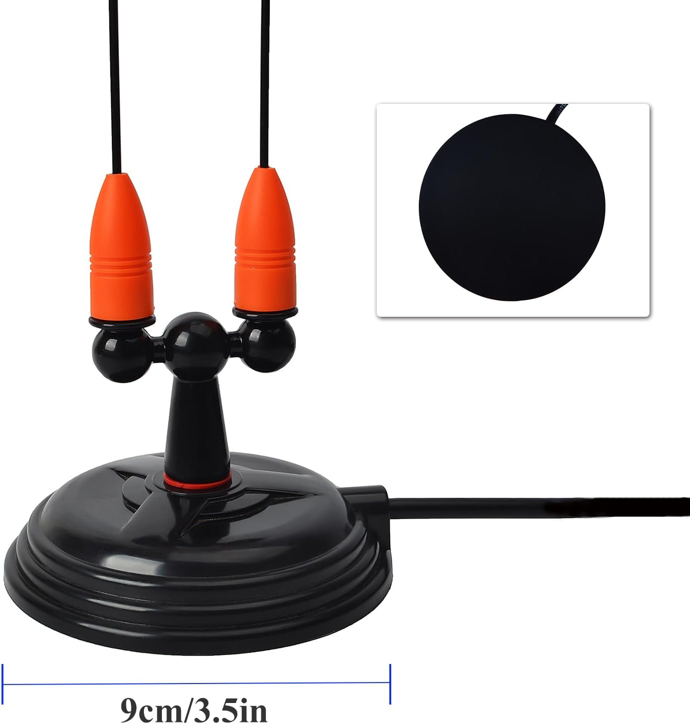 YNIBST 2m/70cm W/3.5-inch 13ft. RG-58 PL259 Dual Band Vehicle Car Mobile Antenna Magnetic Mount Connector, for BTECH