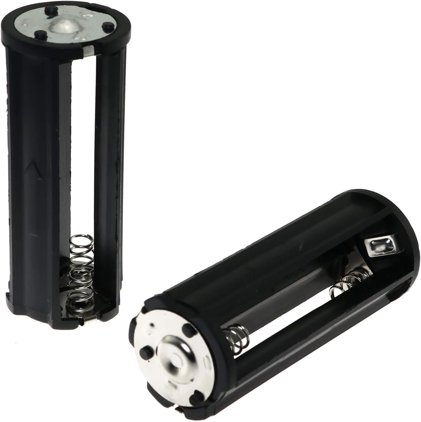 E-outstanding 2PCS 3x1.5V 0.85 inch) AAA Battery Holder Black Cylindrical AAA Plastic Battery Storage Adapter Case Box