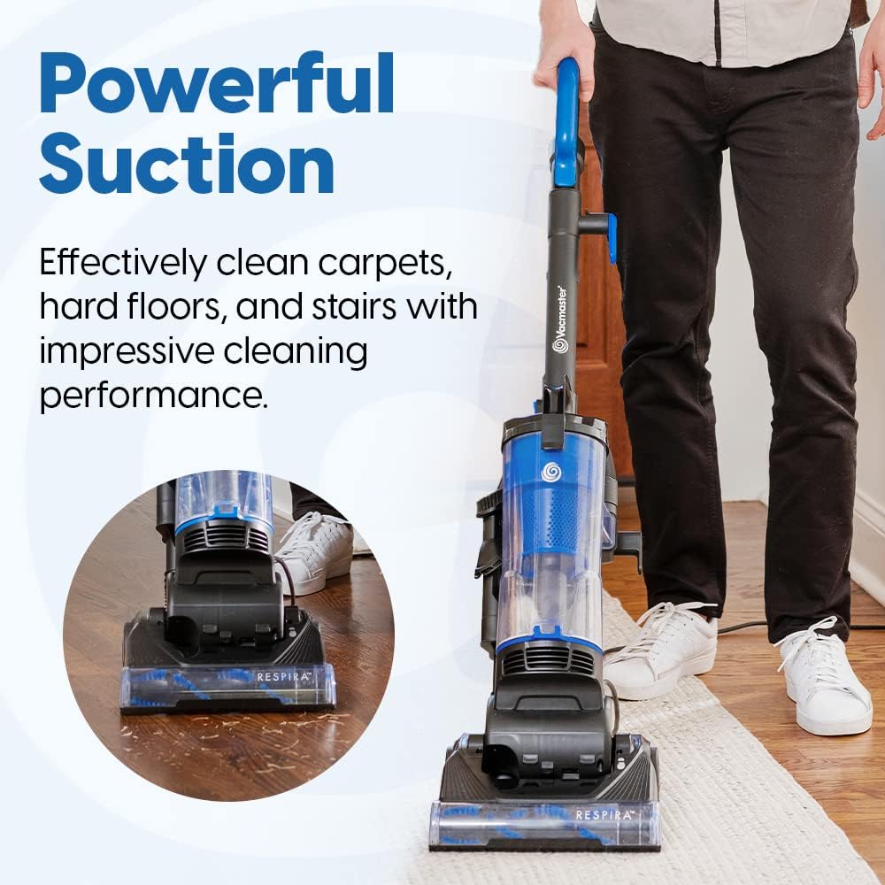 Vacmaster UC0501 Bagless Upright Vacuum Cleaner - Large Dust Cup, Efficient Cyclone Filtration & 17ft Cord for Carpets & Pet Hair