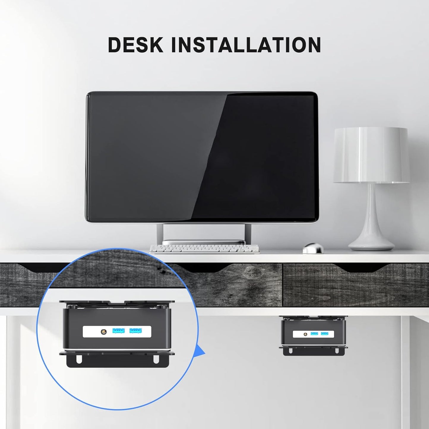 ZJJ002 suptek Thin Client Mount Bracket Adjustable Mini PC Mount Bracket,CPU VESA Under Desk and Monitor Arm Computer