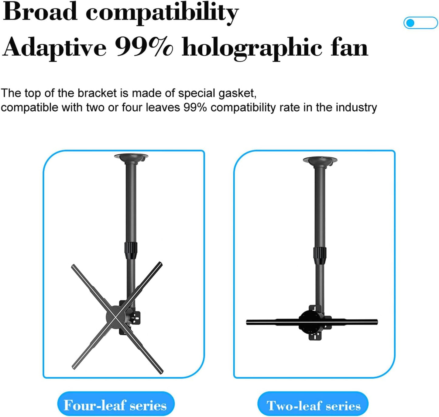 TIKATARER 3D 15. 5 24 Inches Holographic Projection Bracket, Advertising Hologram Fan Hologram Fan Desktop Stand