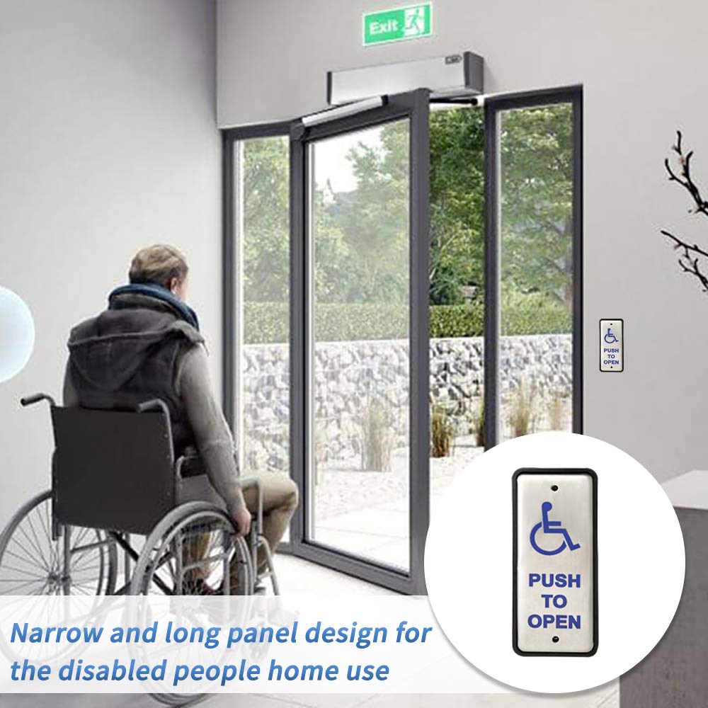 Olideauto Black Automatic Swing Door Handicap Door Opener Olide-120B with 2PCS Wired Slim Handicap Push Buttons Olide-515