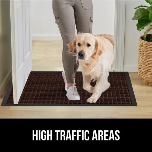 GORILLA GRIP Waterproof All-Season WeatherMAX Doormat - 35x23 Natural Rubber | Stain & Fade Resistant, Easy Clean