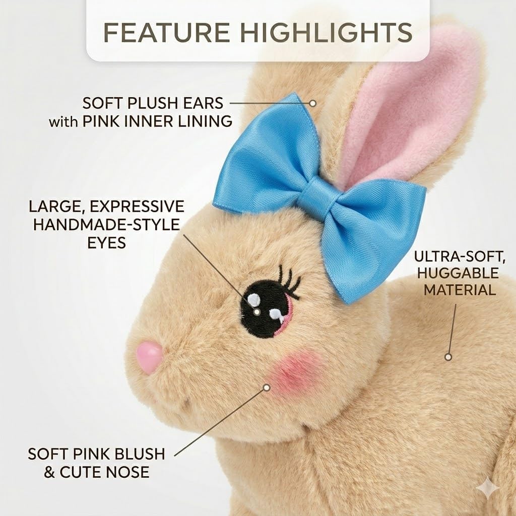 Skiennix Interactive Easter Bunny Toy - Animated Plush Rabbit with Sounds & Movements | Brown