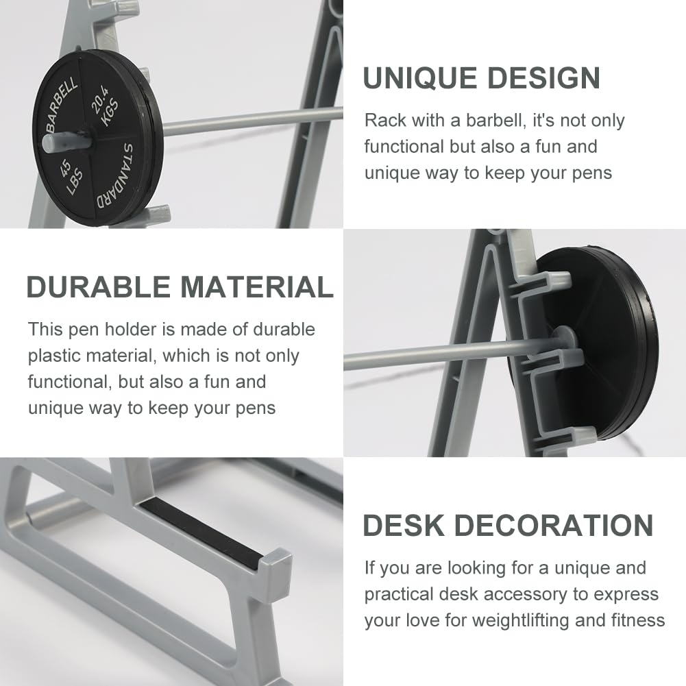 QWLWBU Barbell Rack Pen Holder, Squat Rack Pen Holder for Fitness Enthusiasts and Weightlifting Fans, Gym Theme Decorations Gift, Fun Desk Accessories (As Shown)