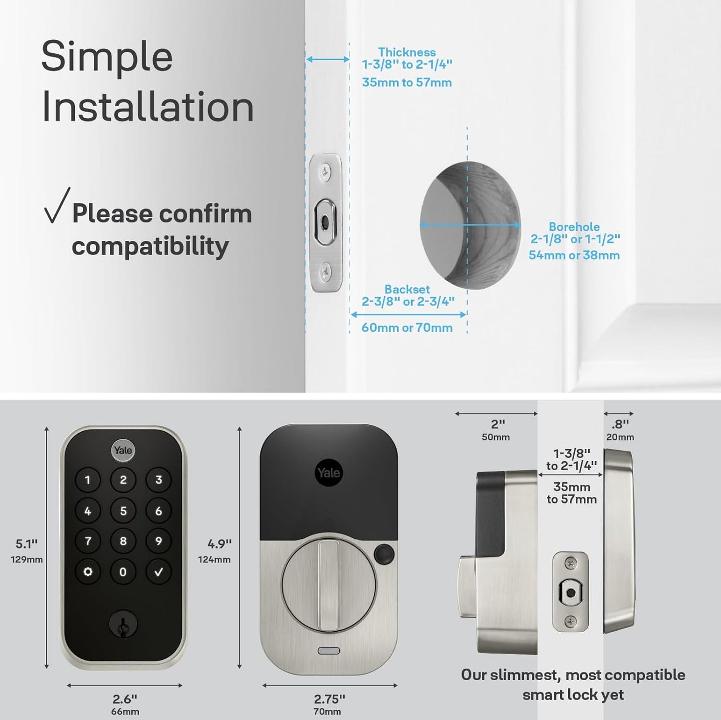 Yale Security Assure Lock 2 - Black Suede Smart Deadbolt with Wi-Fi Keypad & Fingerprint Scanner
