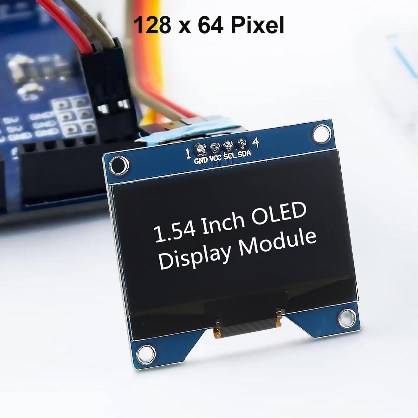 MELIFE 4pcs 1.54 Inch I2C 128x64 SSD1309 OLED IIC Display Module, Pixel Driver Self-Luminous OLED Screen Board