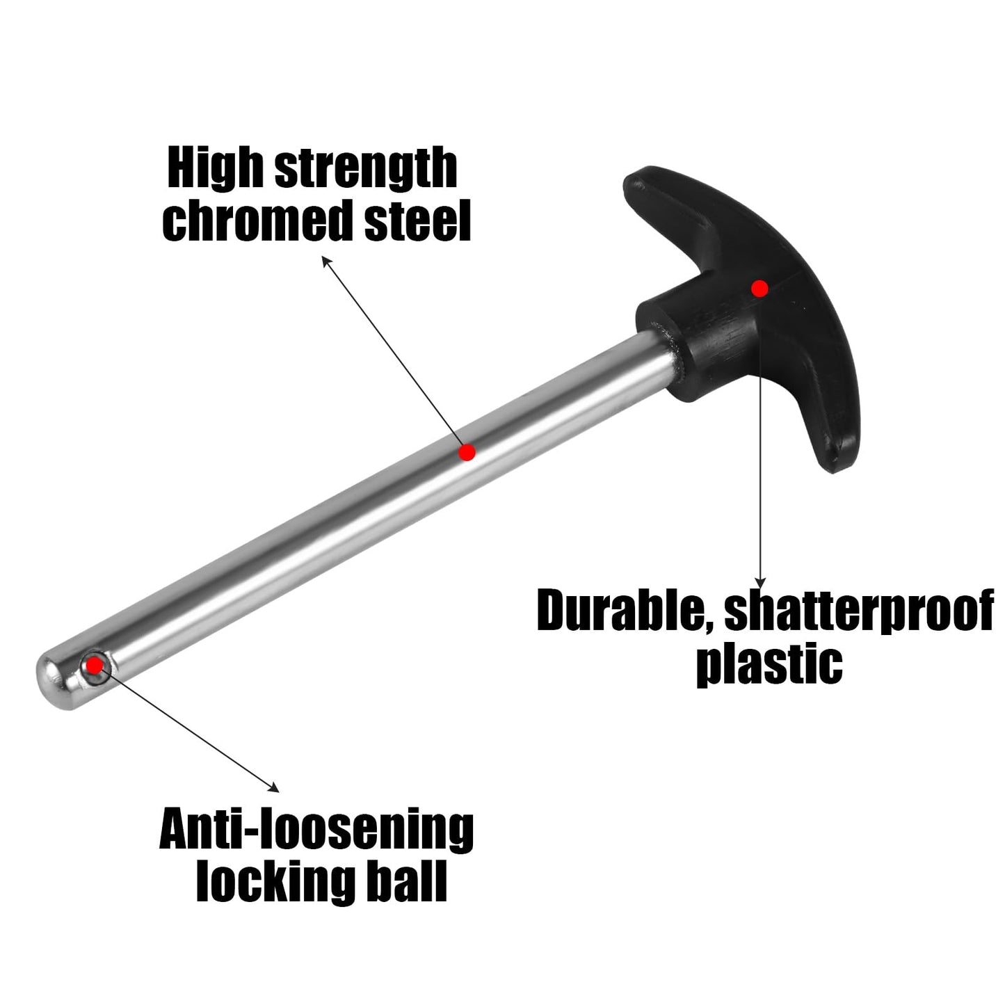 NQEUEPN Crescent-Shaped Weight Stack Pin, Pin Tensile 3/8 Inch Diameter 4.4 Inch Locking Space Heavy-Duty Gym Pin Weight Plate Pin for Home Gym Exercise Machine Accessories, Black, Silver