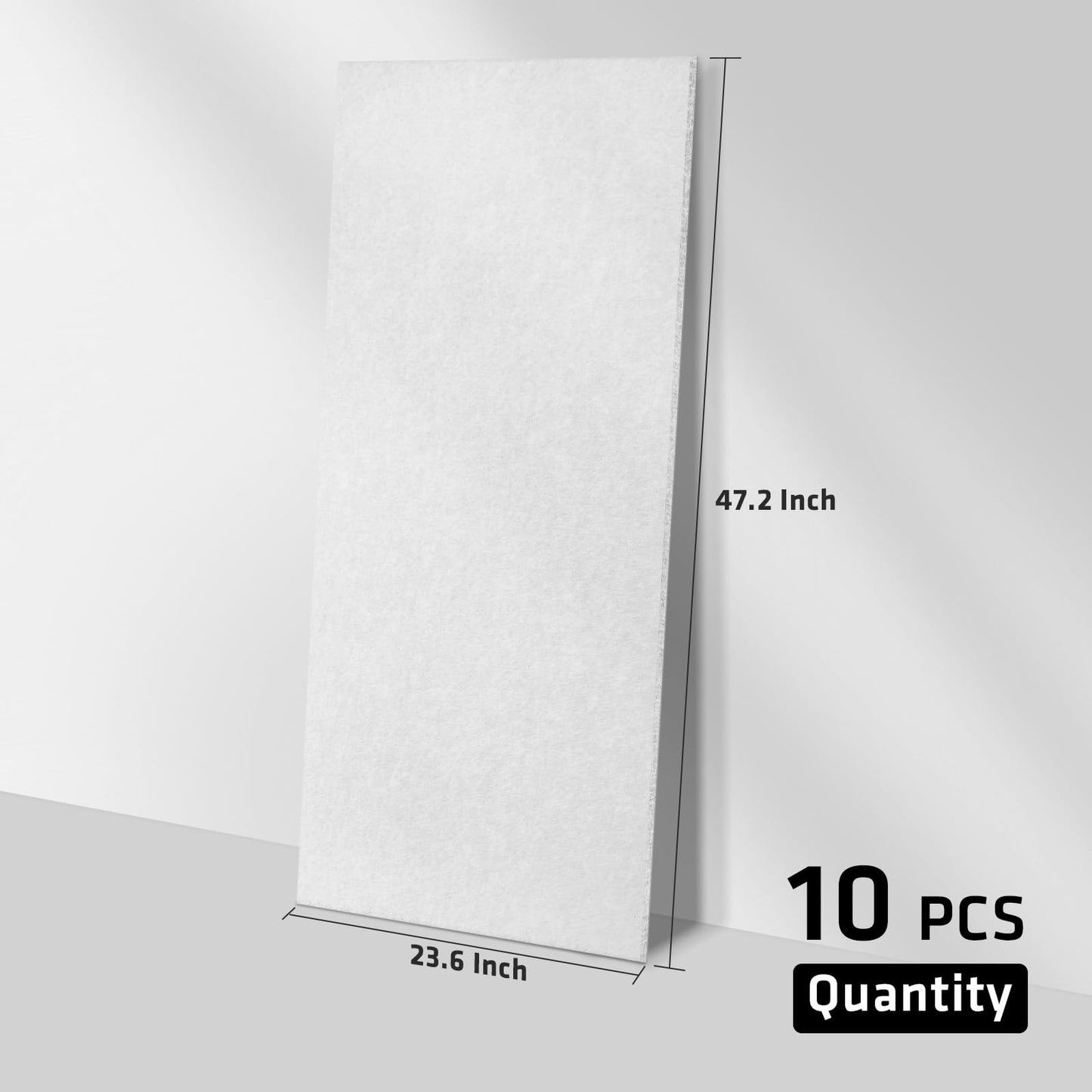 UMIACOUSTICS 10 Pcs Acoustic Panel,47.2 x 23.6 Inches Sound Proof Panel for Echos, Reverb Treatment for Home Studio, Office, White