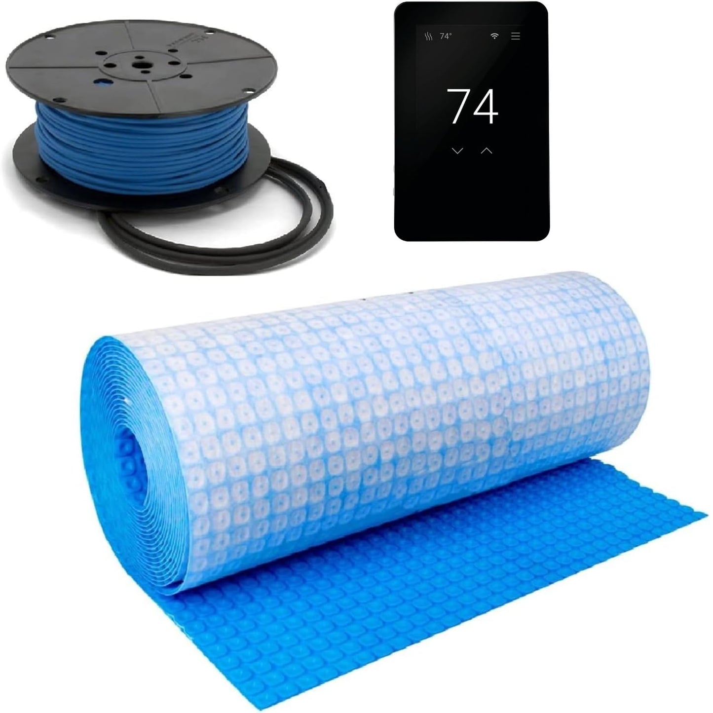SunTouch Radiant Floor Heating kit 200 Square Feet, 240 Volt Includes - Mapeheat Uncoupling Membrane, WiFi Programmable Thermostat, 240200WB-CST Heat Cable