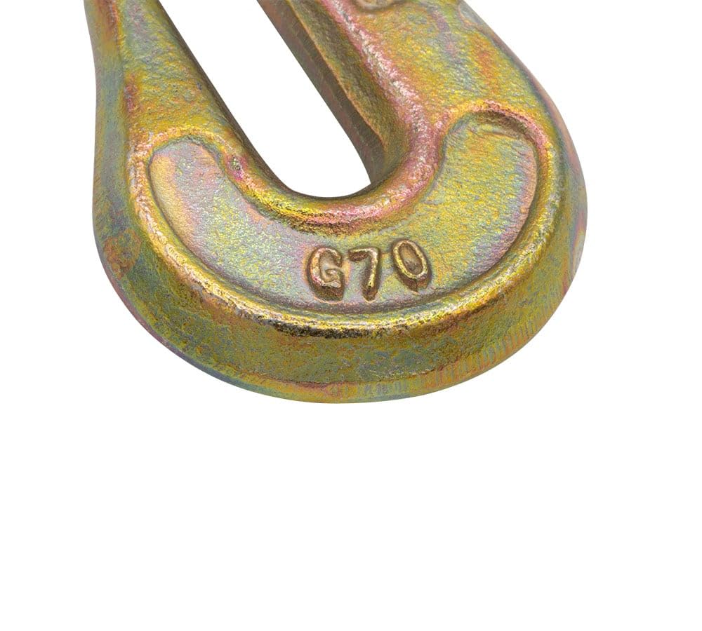 Mytee Products 10 Pack 1/4" Grade 70 Clevis Grab Hooks - 11660 lbs Breaking Strength Forged Steel - Chain Grab Hook for Truck Tractor Flatbed - Heavy Duty Grab Hooks for Lifting, Rigging, Forklift