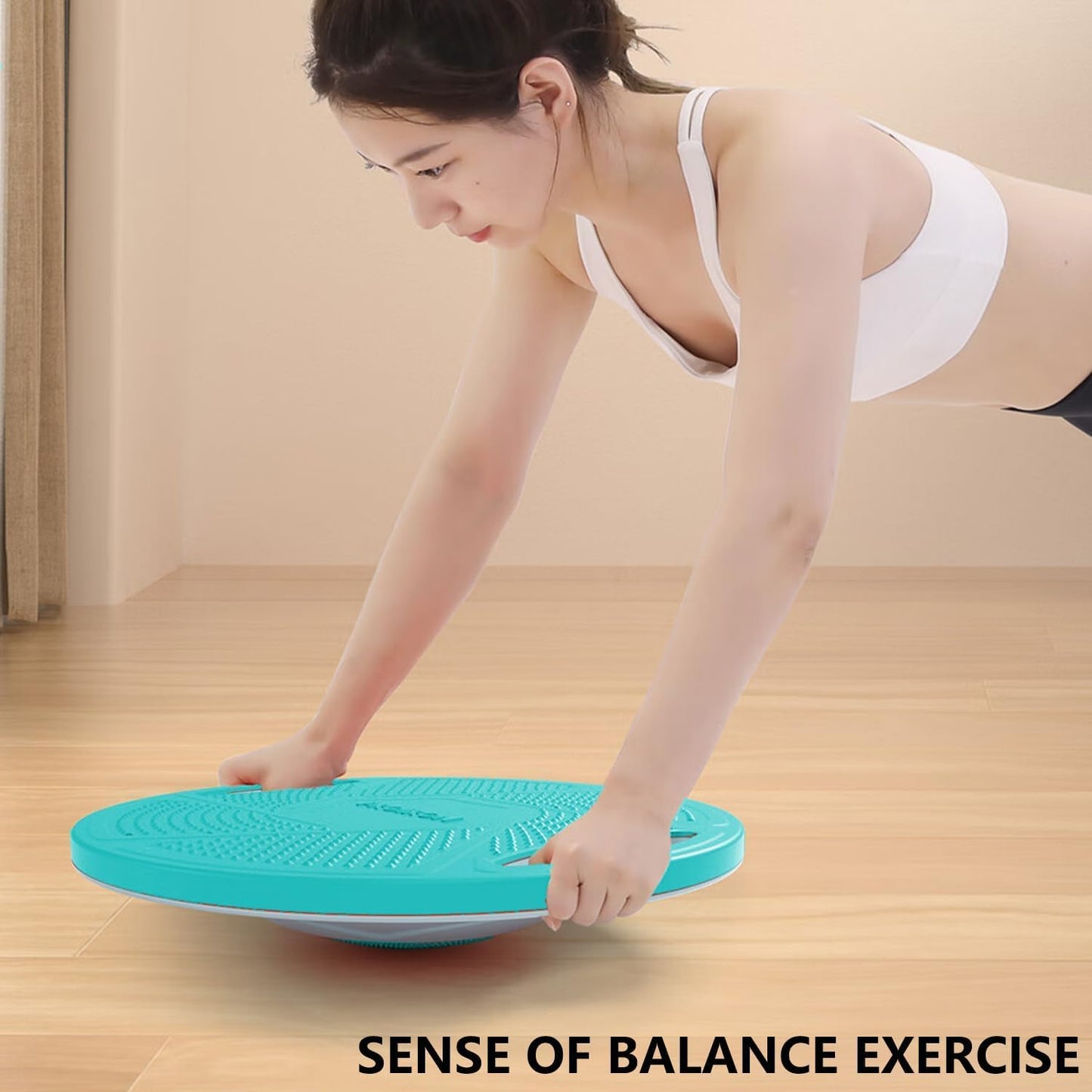 PROIRON Upgraded Wobble Balance Board, 16.34”TPE Non-Slip Stability Board, Portable Exercise Balance Trainer with Handle for Home Gym, Standing Desk, Core Training & Physical Therapy for Adults Kids