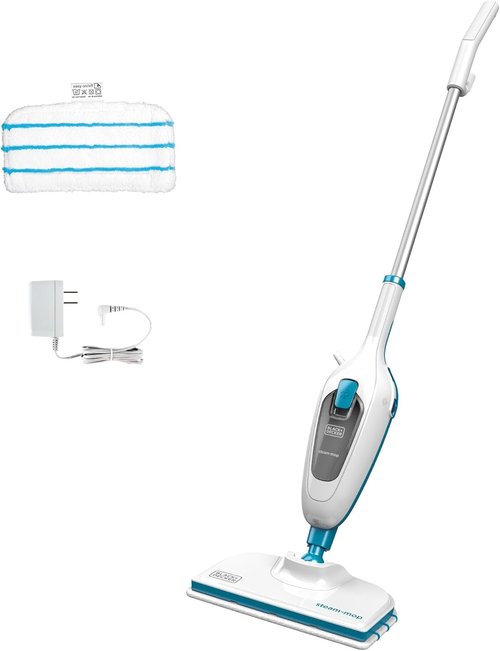 BLACK+DECKER Steam Mop - Powerful Cleaning with Easy Maneuverability - White Finish