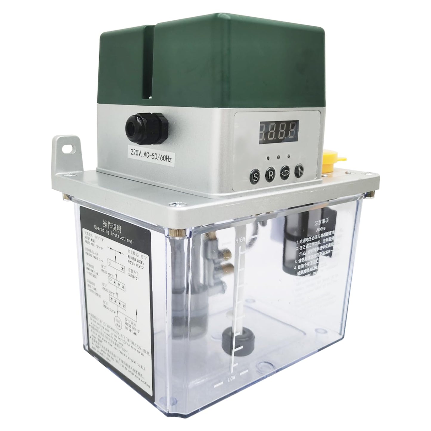 INTBUYING 220V 3L Automatic Lubricating Oil Pump 5Mpa High-Pressure Lubrication Oil Gear Pump Digital Display for Machine Tools Milling Lathe Printing Textile