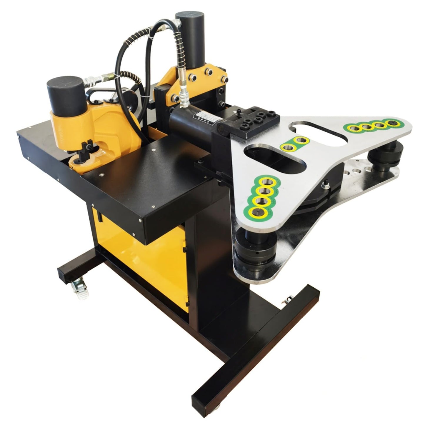 BEILOCKERY Hydraulic Busbar Machine,4-in-1 Copper Aluminum Bus Bar Processor for Cutting, Punching, Flat & Edge Bending, 110V Busbar Machine for Switchgear/Electrical Panel Fabrication