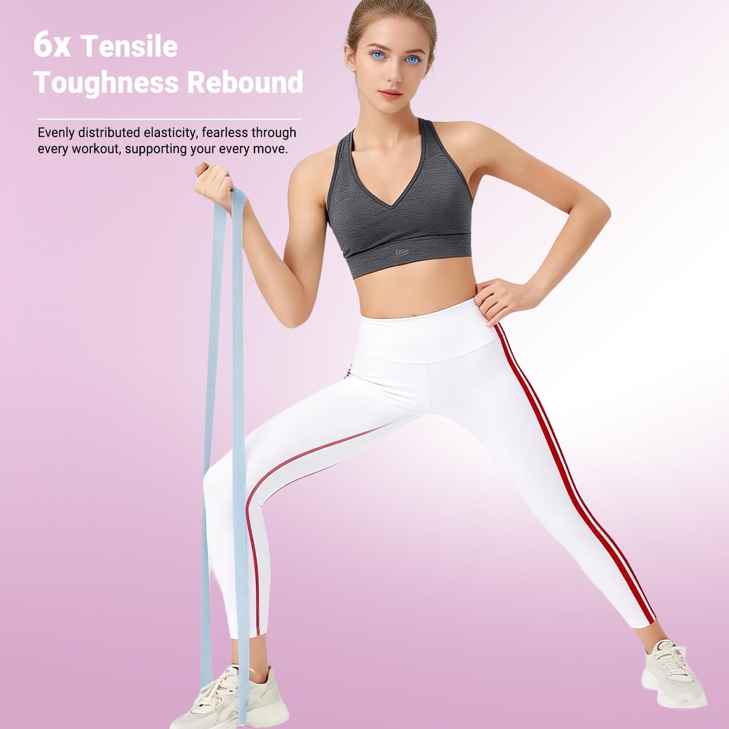 Resistance Bands for Working Out - 2 Pack Elastic Loop Exercise Band Set 15 35 lbs, Strength Training Stretching Home Gym Workout Bands for Pilates Yoga Leg Glute Arm Workout Set for Women Men