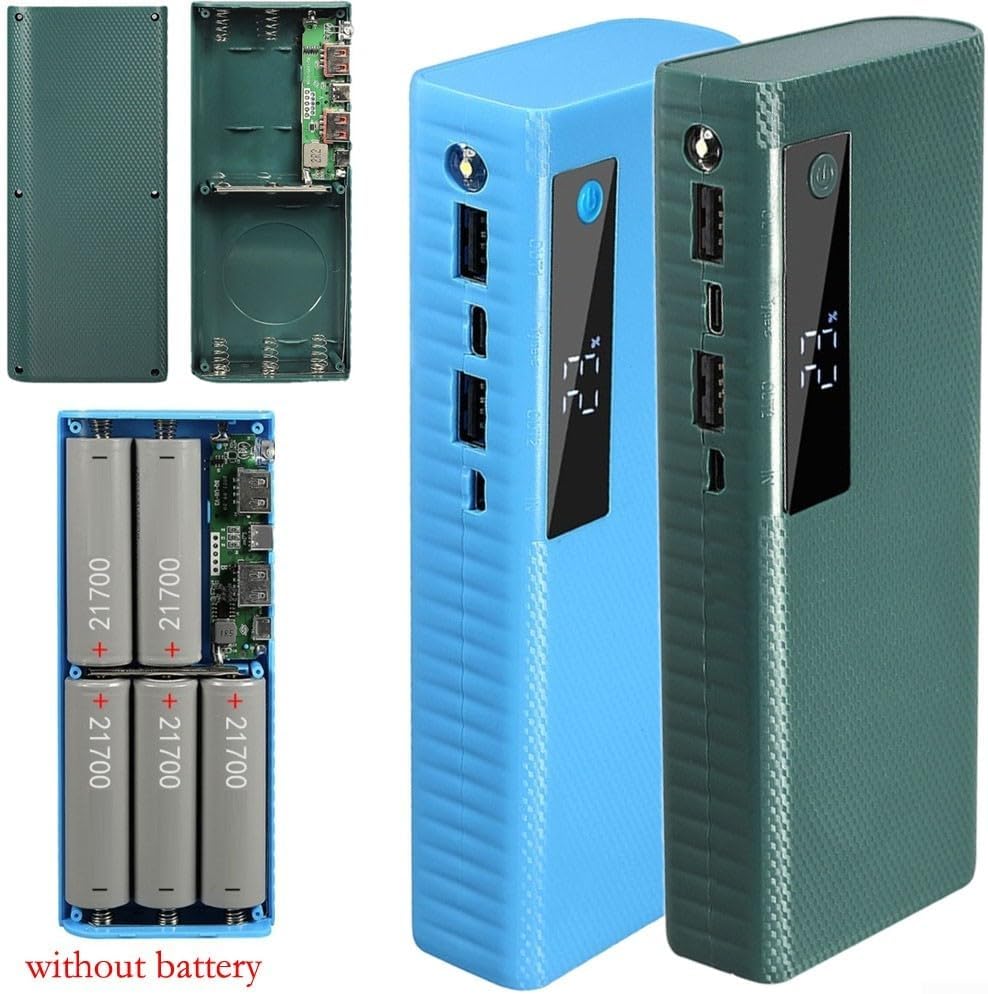 Minhe 5V 2 1A 5 21700 Power Bank Case With USB Port Output Supporting X Flat Head Batteries For DIY Battery Holder