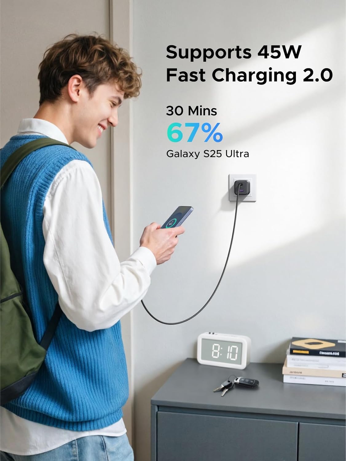 UGREEN 45W 17, 3 17/16/15 S26/S25/S24 USB C GaN Charger for iPhone PPS Port Super Fast Charger Block for iPhone Pro