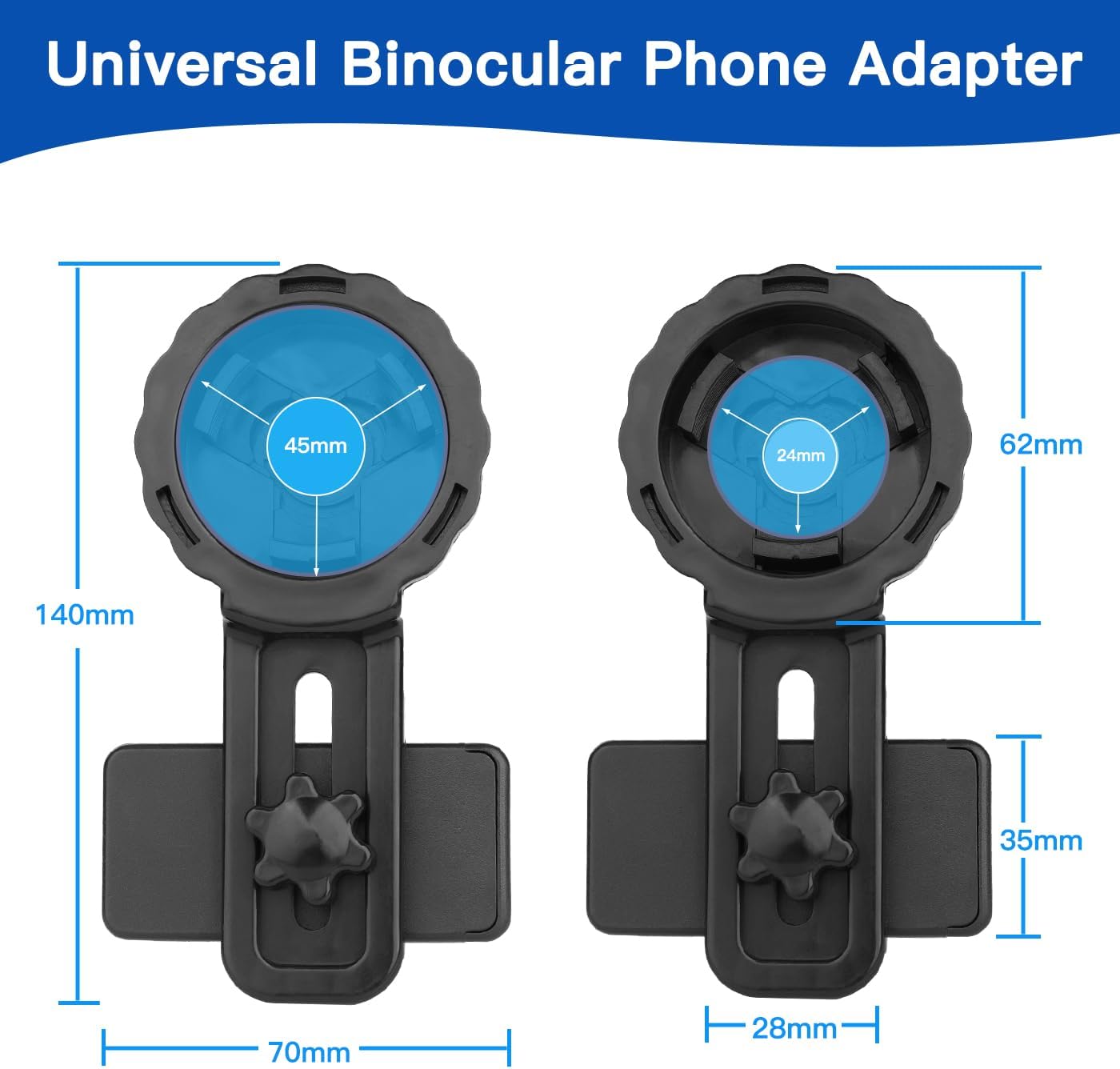 Jreiiolk New Universal Phone Adapter for Binoculars Monocular Spotting Scope Telescope Microscope - Turn Your Optics