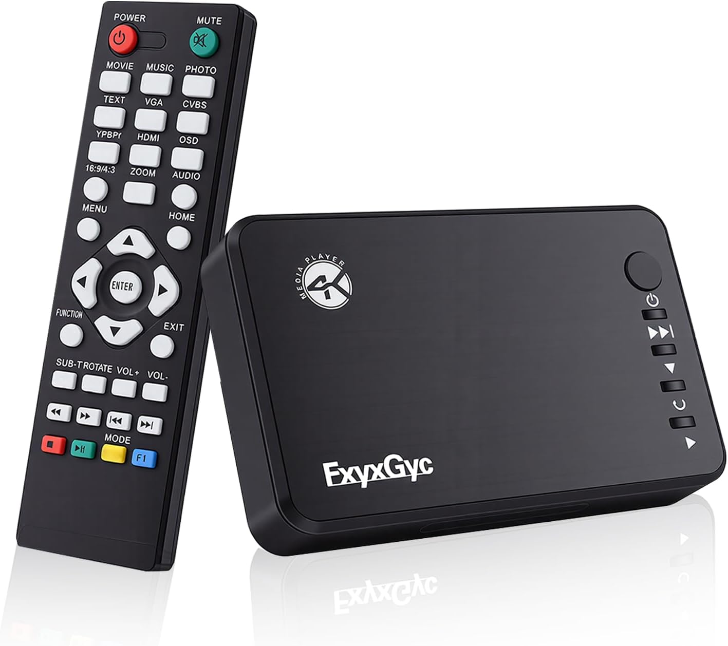 FxyxGyc 4K 4K@30Hz Output,H.265/H.264/AVC MP4/MKV/MP3/AVI/TS/Rmvb/Mov/ISO/JPG HDMI Media Player, Ultra HD Digital Media