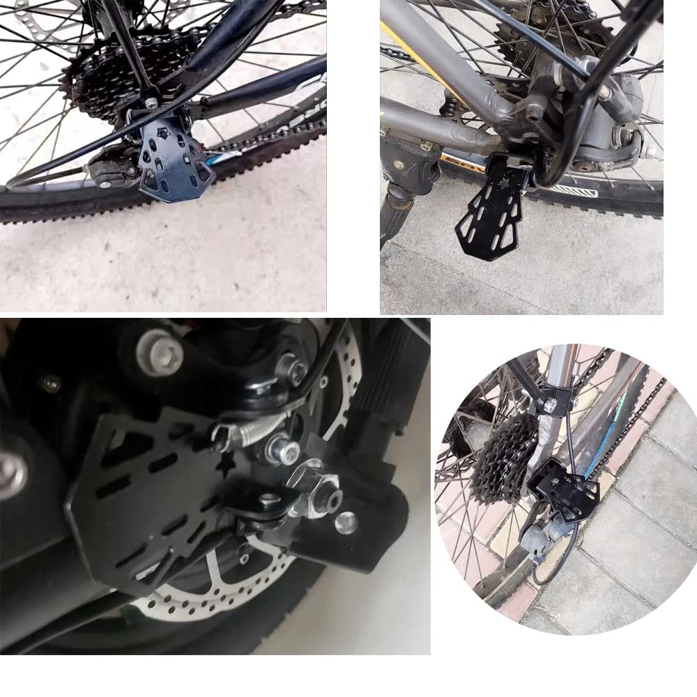 YehVeh 4 Pack Mini Bicycle Rear Pedals Bike Pegs Folding Foot Rest Mount Stand for Mountain Bicycles Rear Seat Pedal Child Kids Bikes Peg Metal Plate Cycling Footrest Accessories