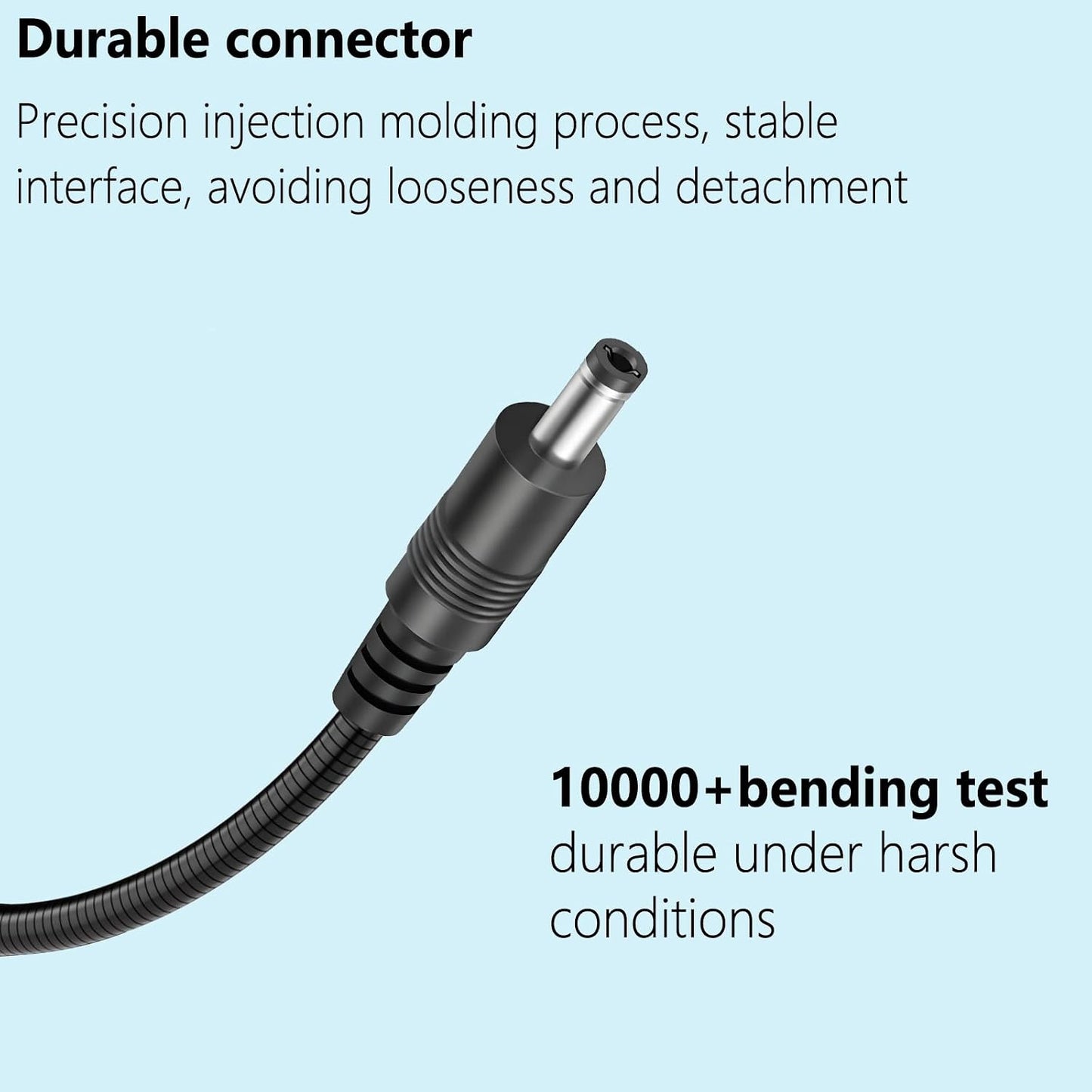 SYGGDERS 5.5 X2.1mm 4.0x1.7mm (6.56FT) Anti Chew Power Cord, Suitable for Solar Panel Connectors, to Male to Male Dc