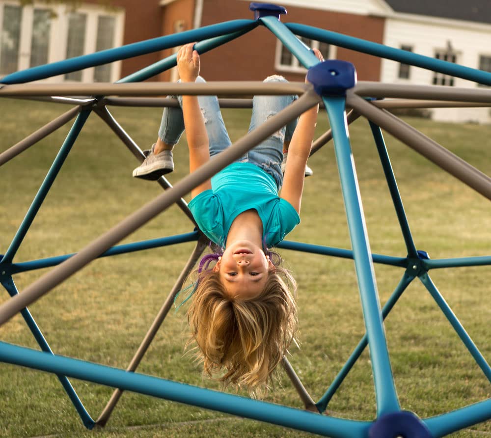 Lifetime 90939 Geometric Dome Climber Jungle Gym, 4.5' High x 9' Wide, Blue & Brown