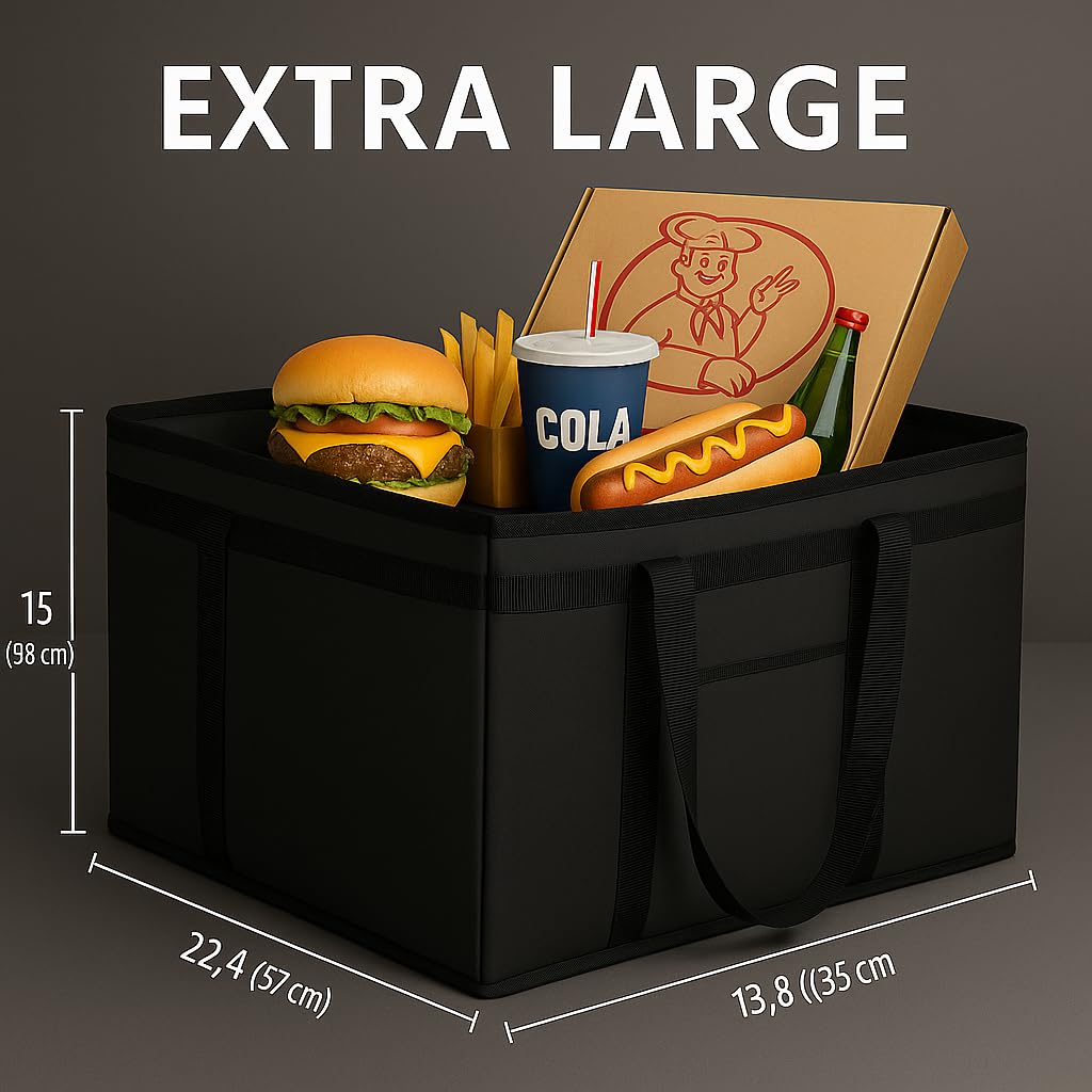musbus Additional Bottom Plate XXXL Insulated Food Delivery Bag Cooler Bags heavy duty Catering Therma for doordash Keep Food Warm