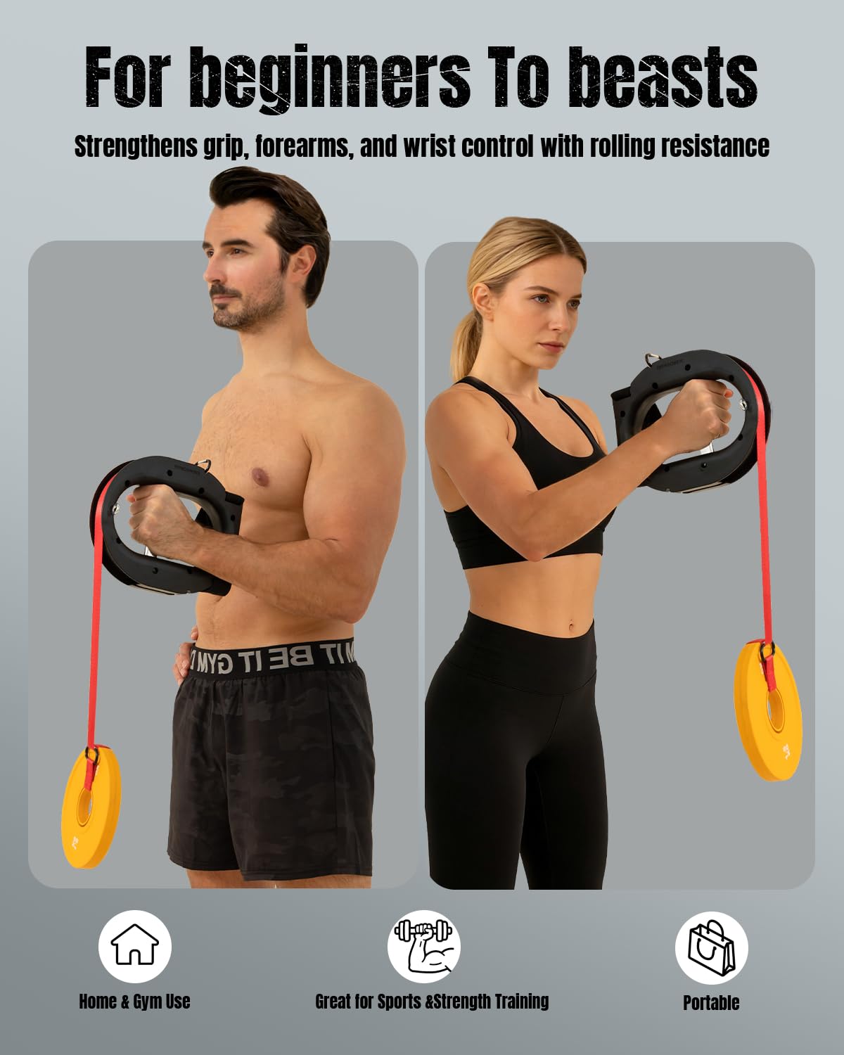 MARCHMARS Forearm Strengthener & Wrist Strengthener, Multi-Directional Forearm Exerciser, Portable Forearm Trainer for Muscle Building, Grip Strength and Rehabilitation