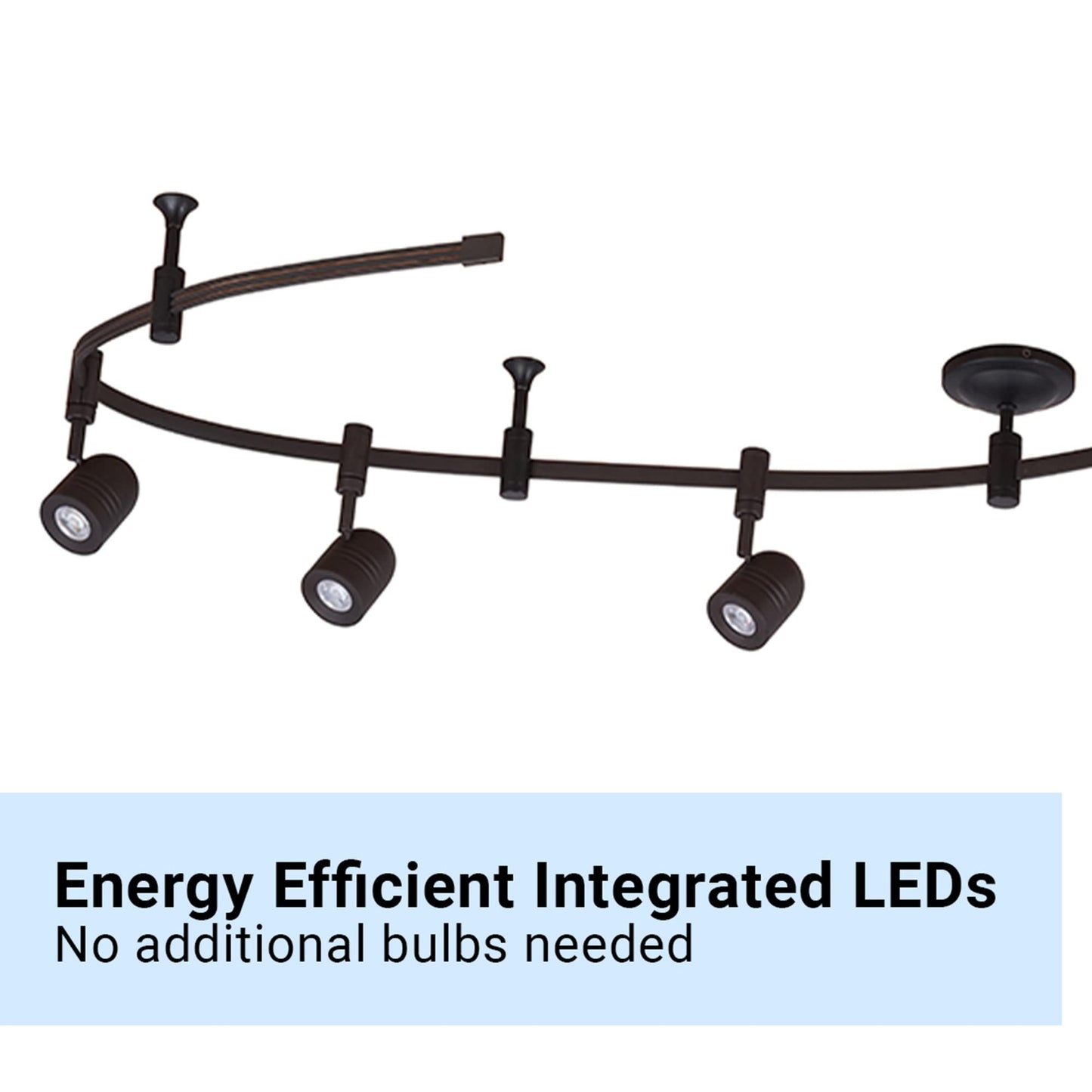 Catalina Lighting 96" 6-Light Integrated LED Flex Track Spotlight Ceiling Light, Oil Rubbed Bronze, for Kitchen, Living Room, Home Lighting